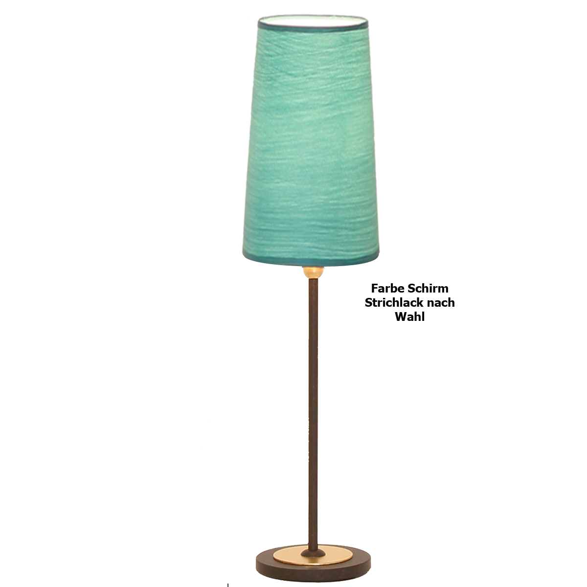 Flair klassische Tischlampe 30 mit schmalen Lampenschirm D=12cm in Strichlack Farbe nach Wahl