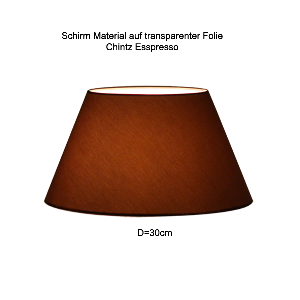 Lampenschirm konisch D=30/19cm, E27 unten 2 cm erhöht, Chintz Farbe nach Wahl