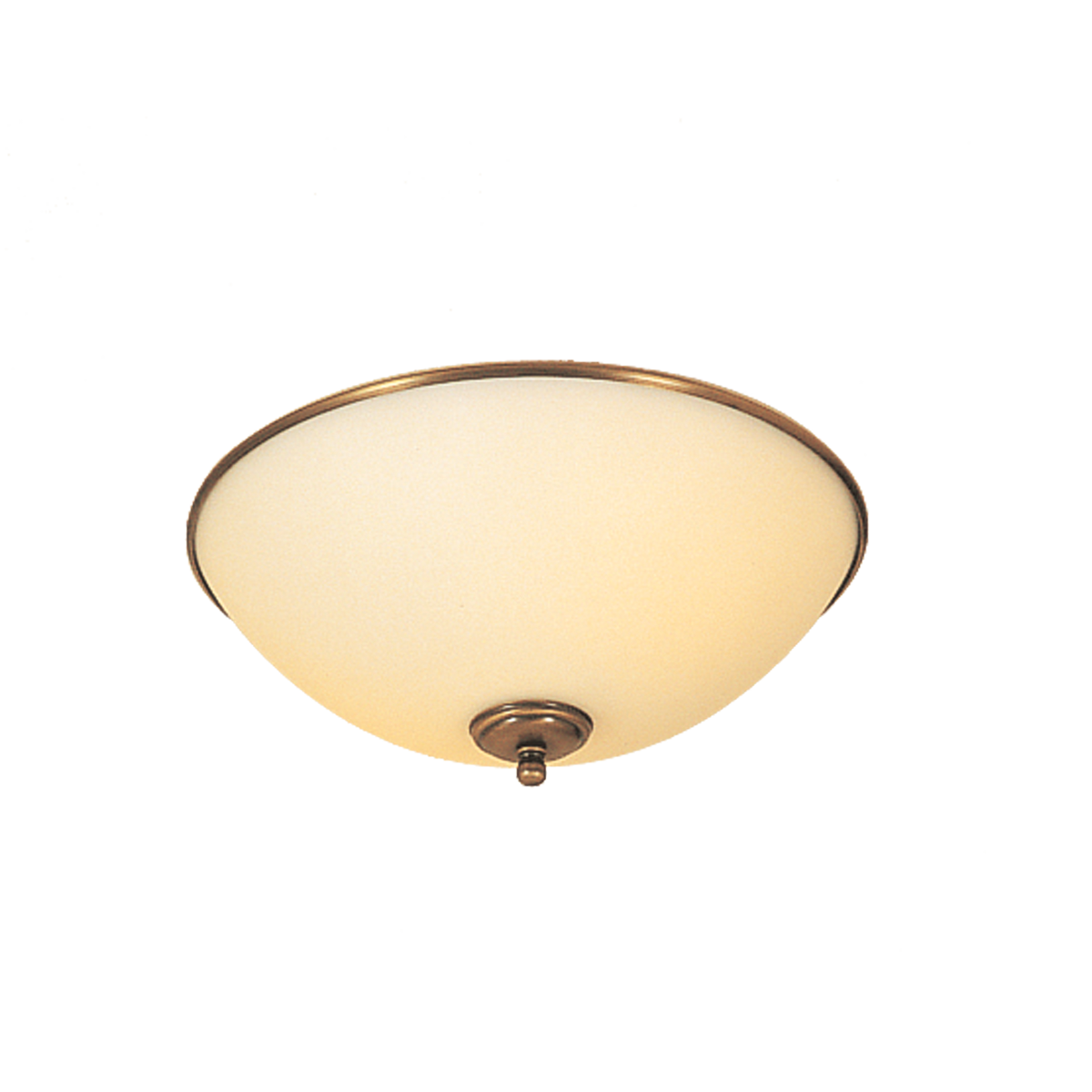Anno 1900 Deckenleuchte Klassisch Opalglas mit Zierring D=30cm in Messing brüniert oder satiniert