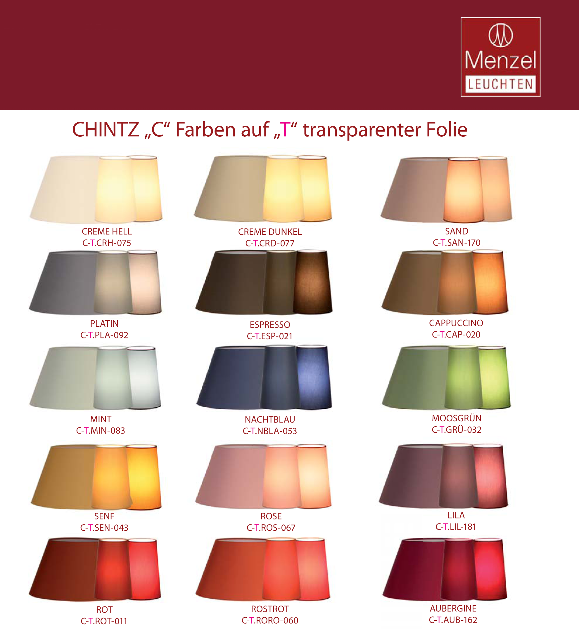 Leuchte Schirm Konfiguration:  Chintz oder Leinen, Innenfarbe