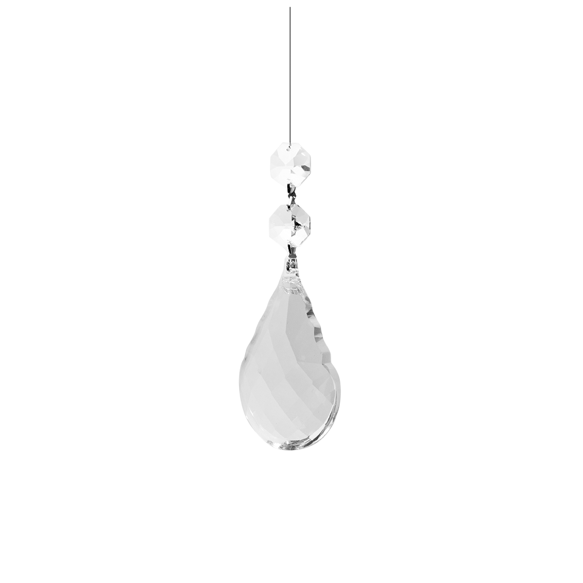 Kristallbehang Wachtel  2 Stück als Paar verbunden mit Edelstahl Faden zum dekorieren  für Kronleuchter oder Balkenleuchten