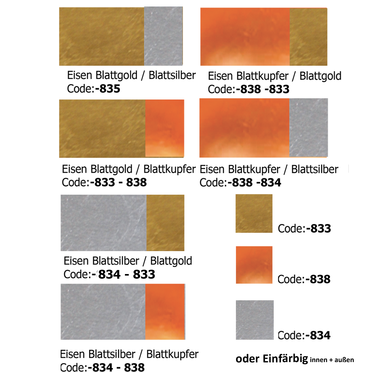 SOLO Pendel Farbkombinationen bei Blattfarben