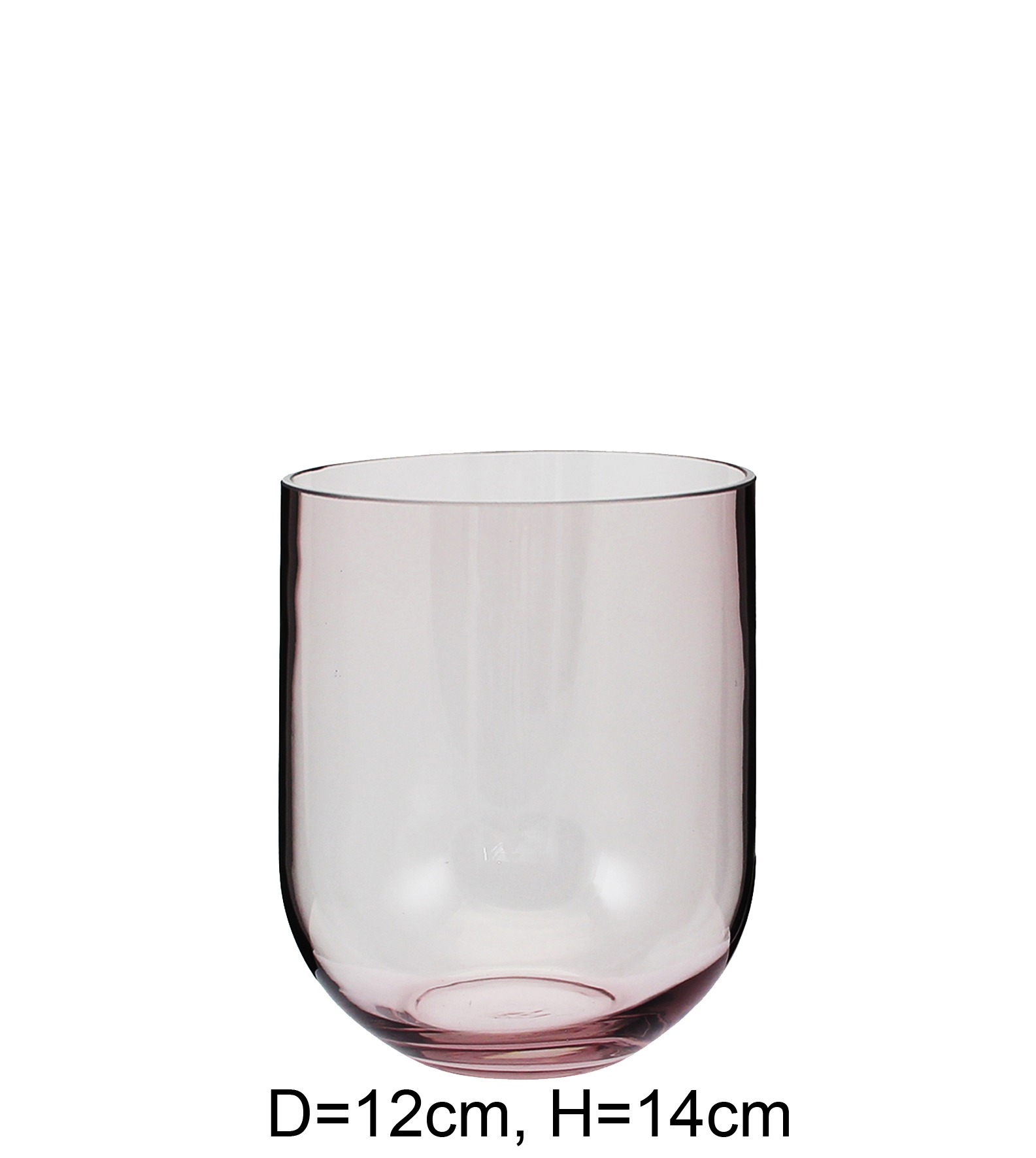 Glaskübel / Vase, rosa durchgefärbt, D12cm, H14cm