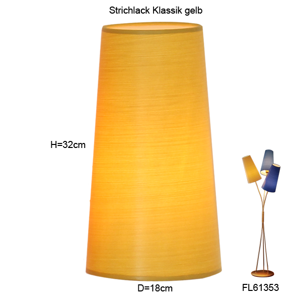 Lampenschirm konisch D=18cm, H=32cm, E27 Strichlack Farbe nach Wahl