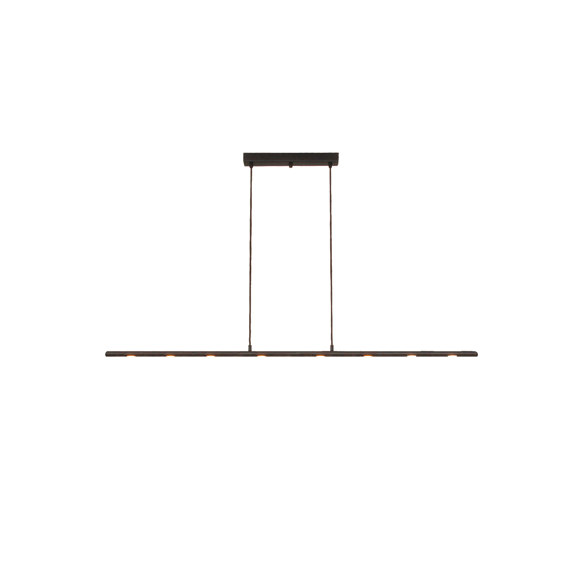 Anteo LED Hängeleuchte B=125cm für Tisch über 170cm Länge Eisen braun schwarz optional mit Kristallbehang Chalet