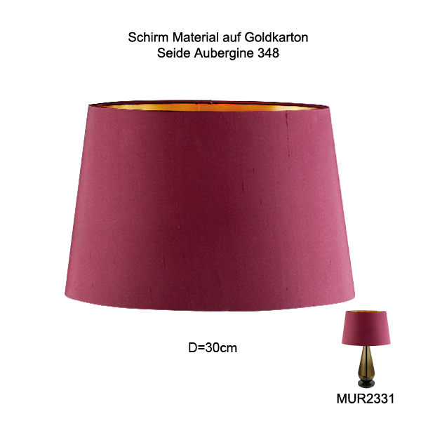 Lampenschirm konisch D=30/25cm 5cm erhöht, Tischleuchte Wandlampe E27 Seide Farbe nach Wahl