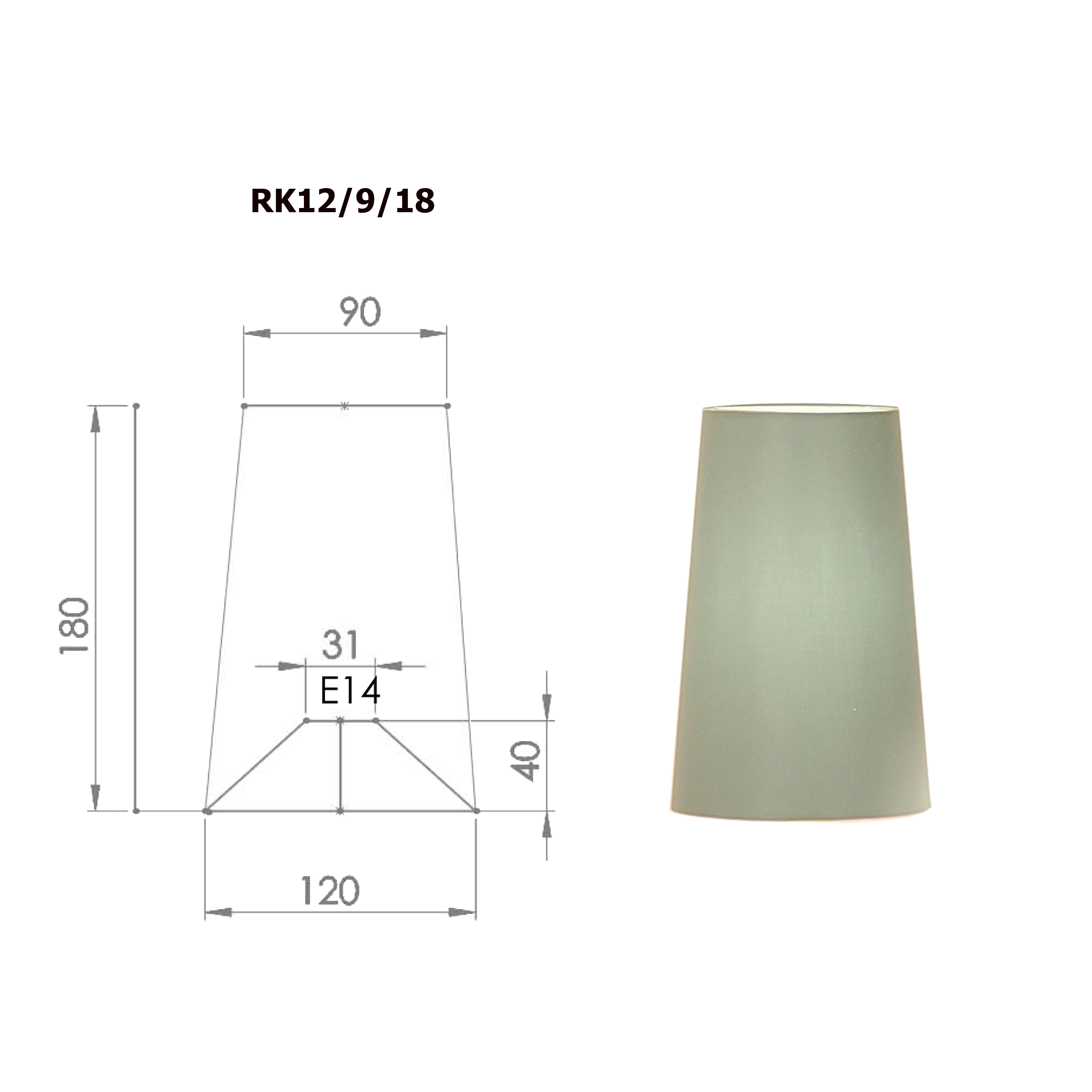 Lampenschirm konisch D=12cm Tischleuchte Wandlampe E14 Chintz Farbe nach Wahl