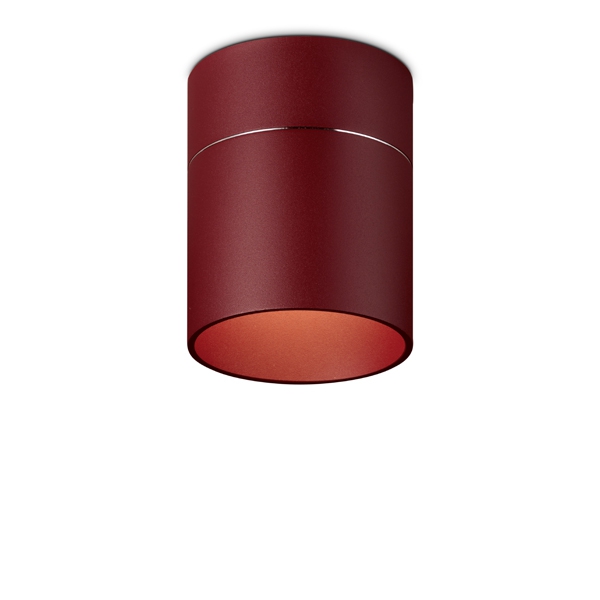 Deckenleuchte "Tudor M", rot, Aluminium und Kunstglas, 16 Watt LEDs, 1200 Lumen, Helligkeit und Lichtfarbe dimmbar (über Casambi)
